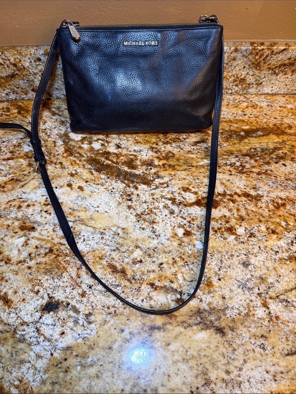Michael Kors Black Leather Crossbody Bag